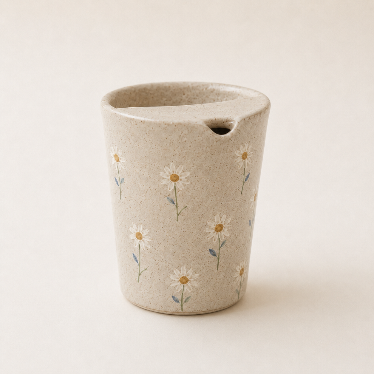 Hand-Painted Wild Daisy Ceramic Travel Mug