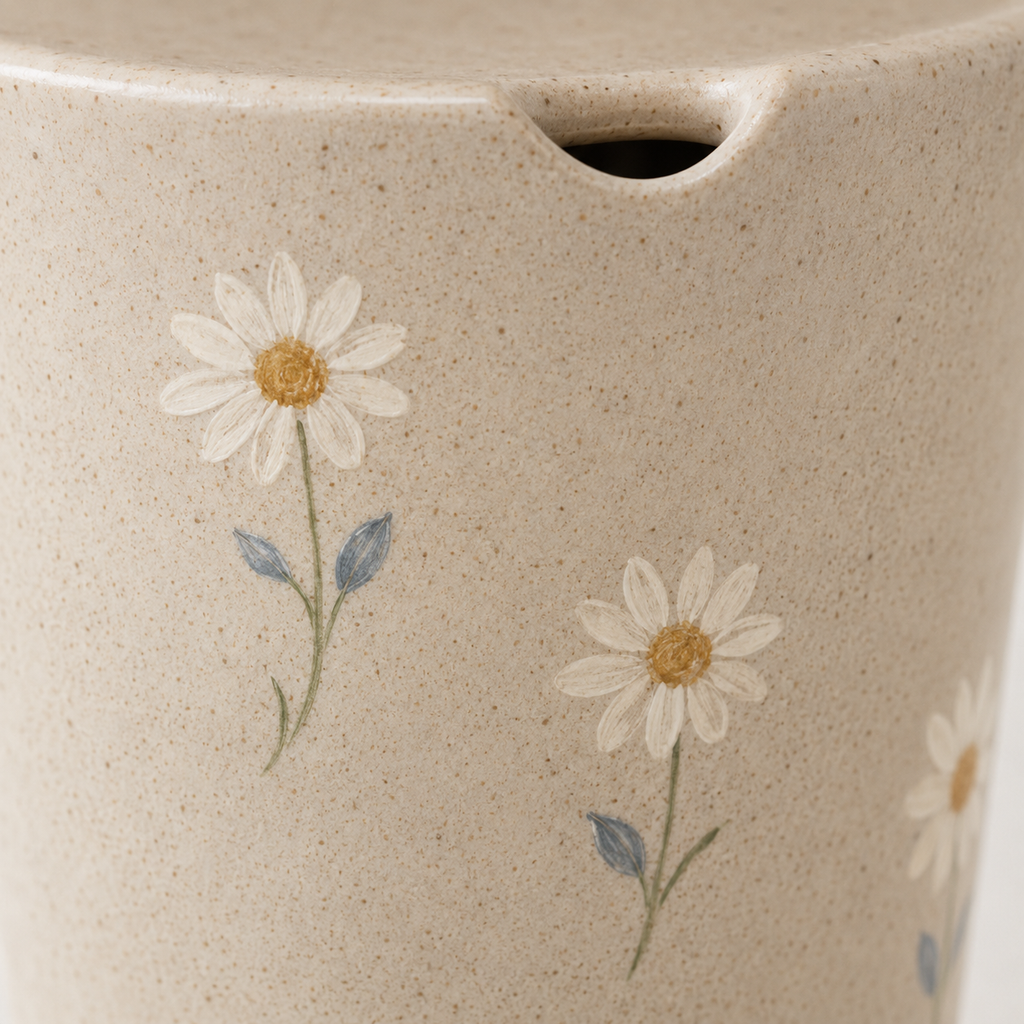 Hand-Painted Wild Daisy Ceramic Travel Mug