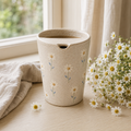Hand-Painted Wild Daisy Ceramic Travel Mug