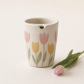 Hand-Painted Tulip Ceramic Travel Mug