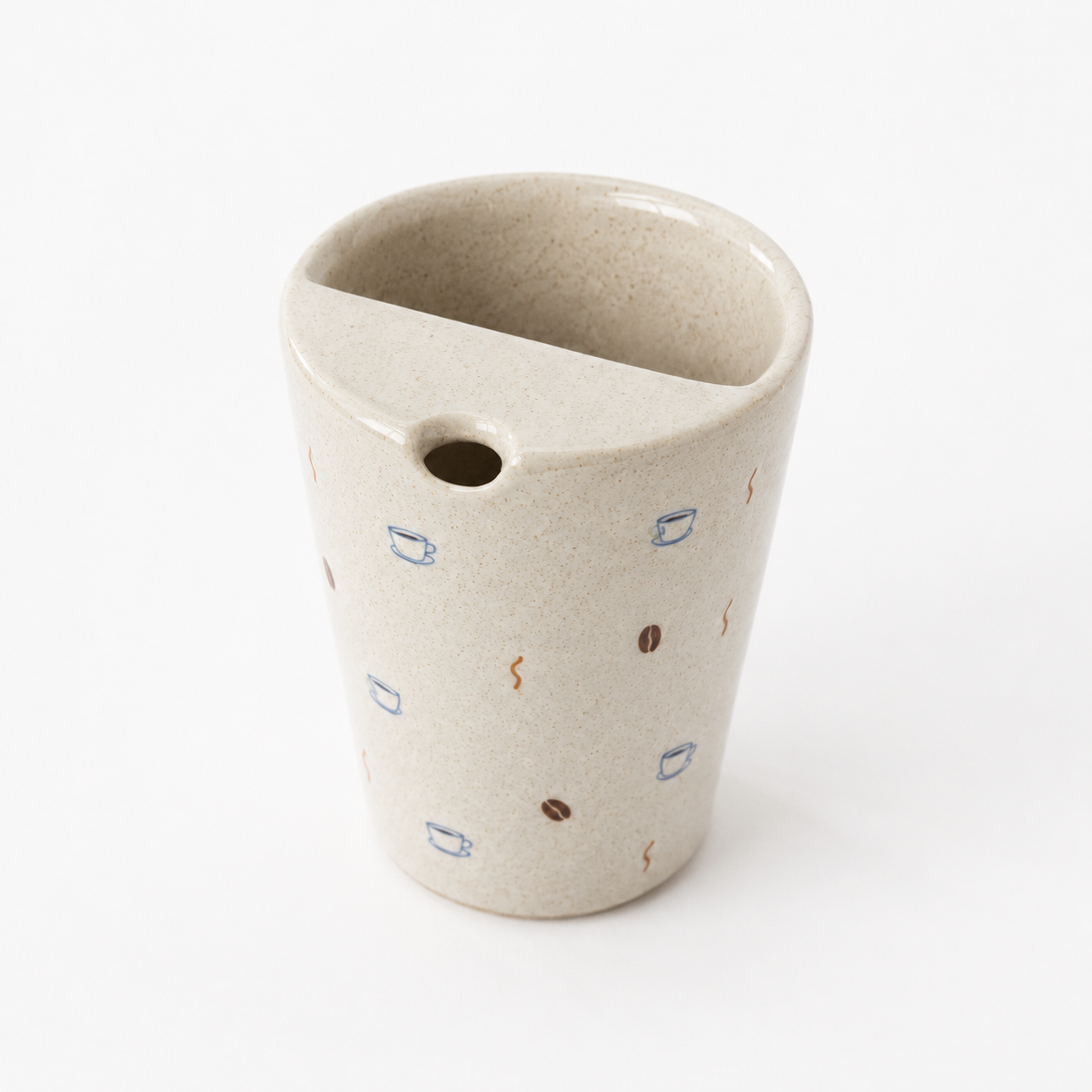 Handmade Coffee Cup Travel Mug with Speckled Ceramic Finish