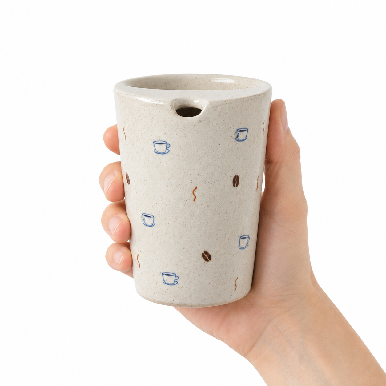 Handmade Coffee Cup Travel Mug with Speckled Ceramic Finish