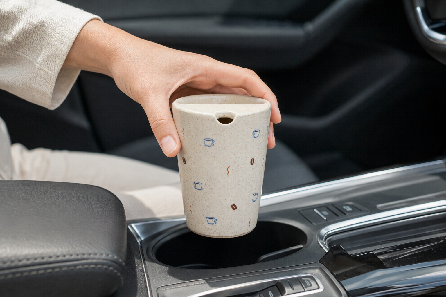 Handmade Coffee Cup Travel Mug with Speckled Ceramic Finish