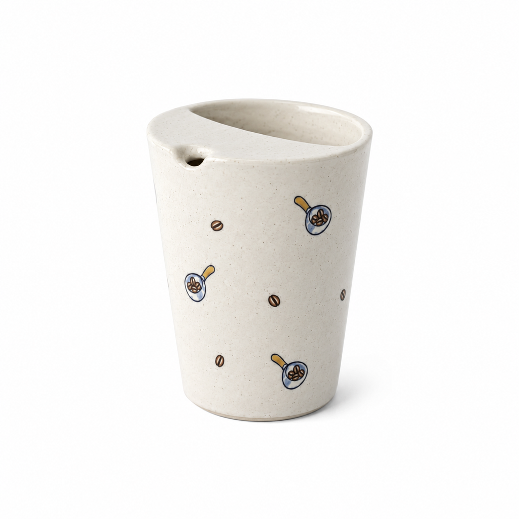 Handmade Coffee Bean Ceramic Travel Mug