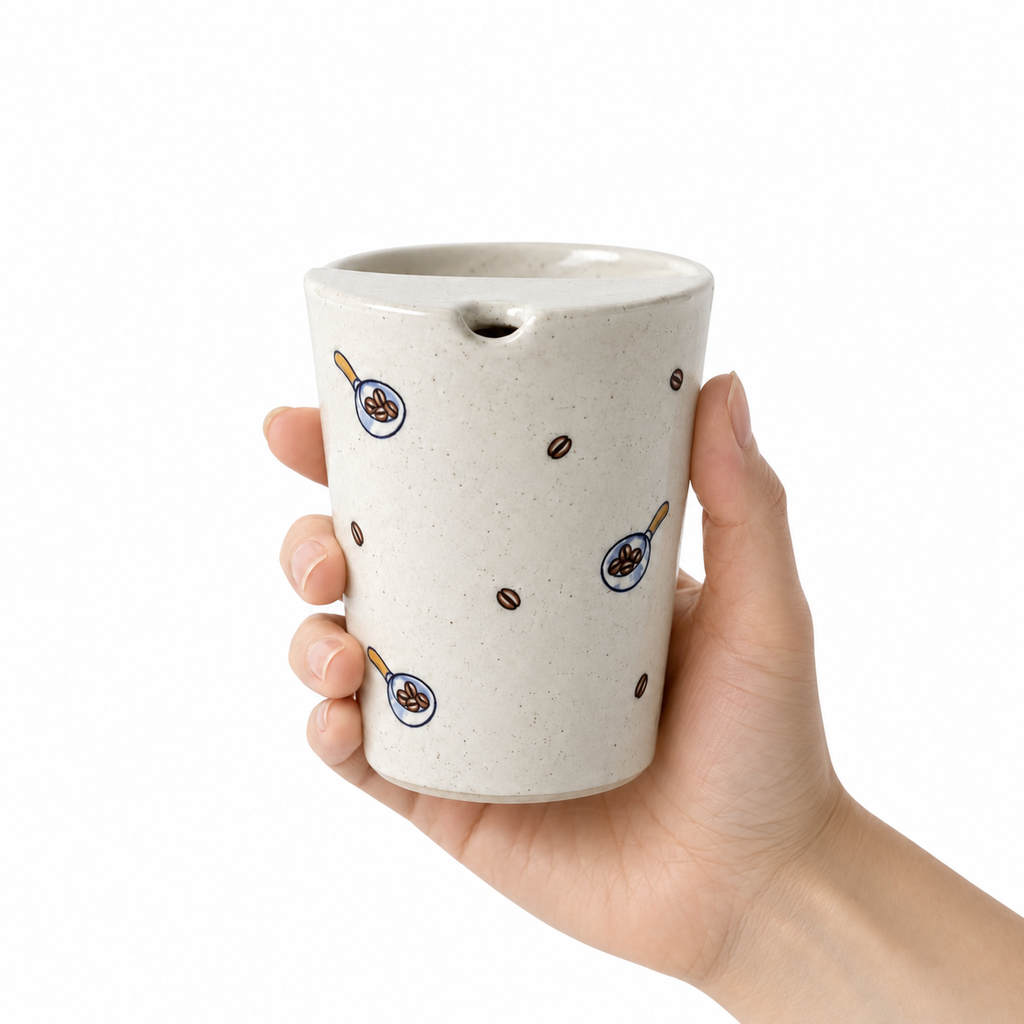 Handmade Coffee Bean Ceramic Travel Mug