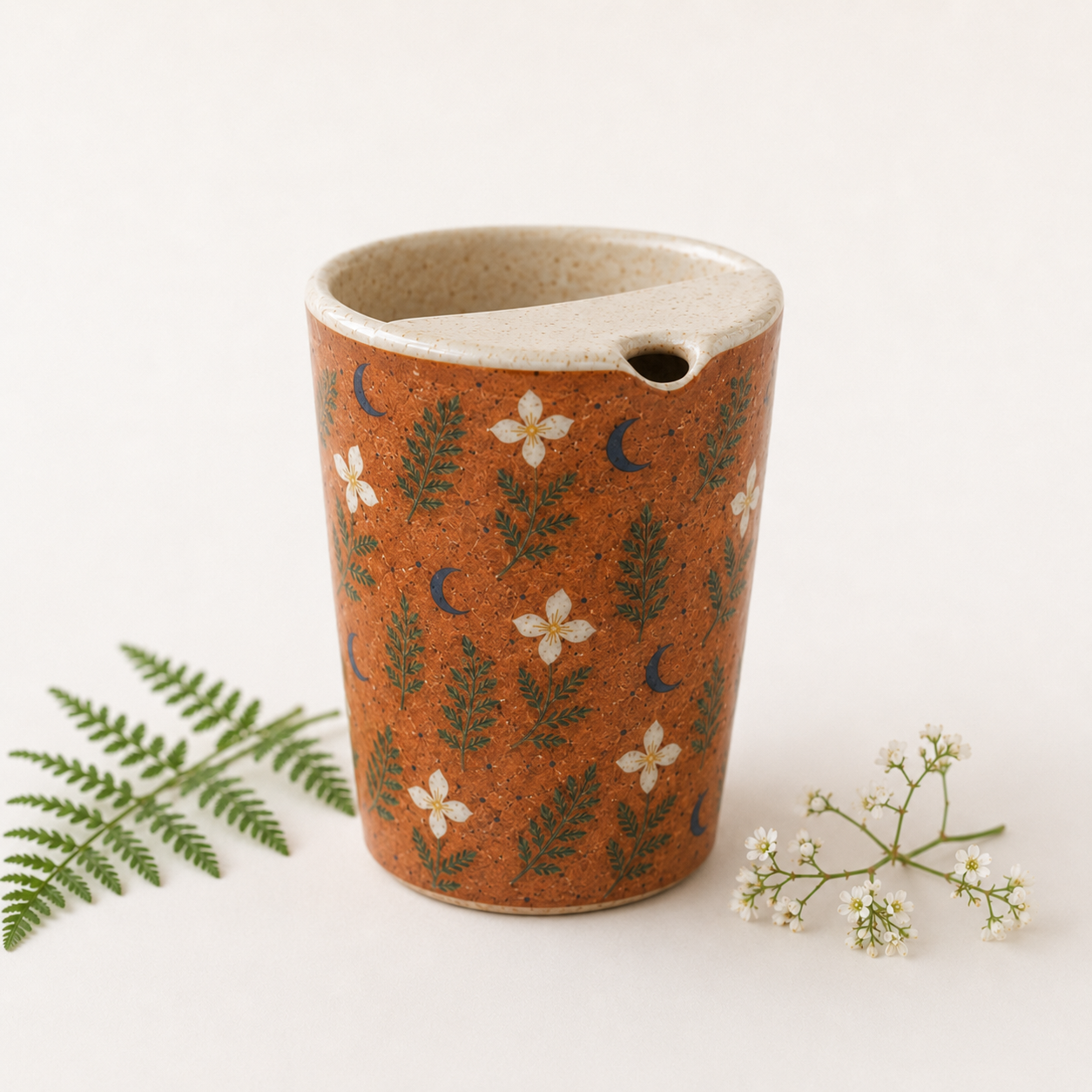 Terracotta Woodland Ceramic Travel Mug