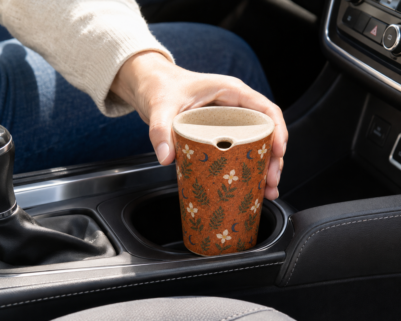 Terracotta Woodland Ceramic Travel Mug