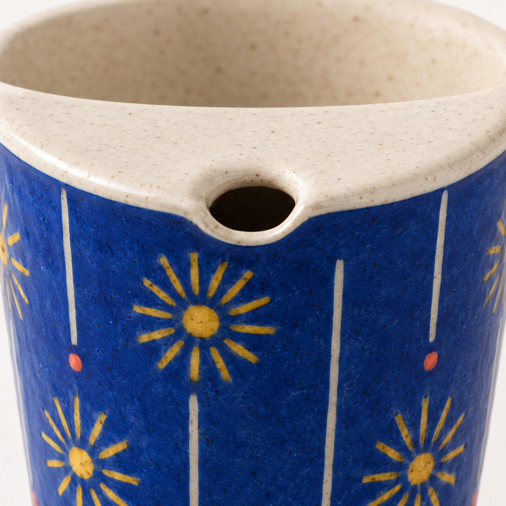 Handmade Blue Floral Ceramic Travel Mug