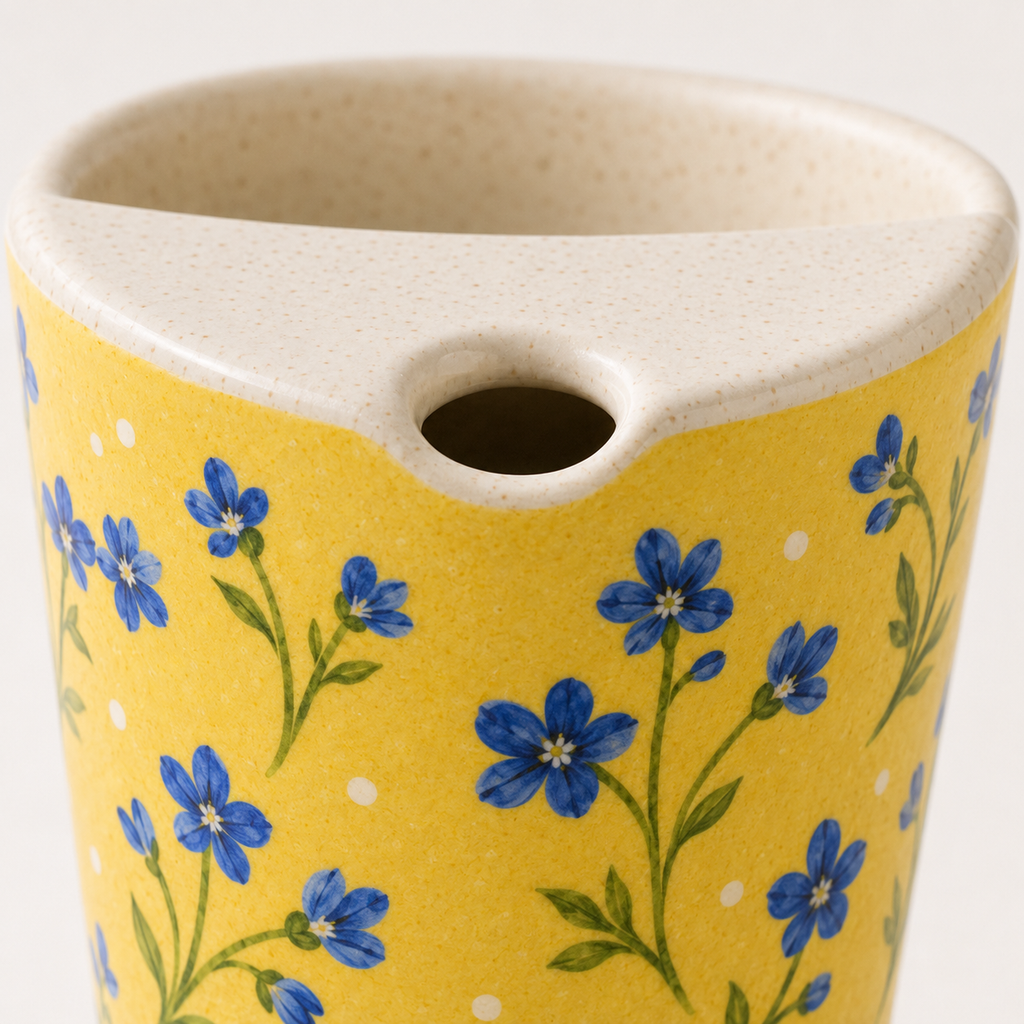 Yellow Wildflower Hand-Painted Ceramic Travel Mug