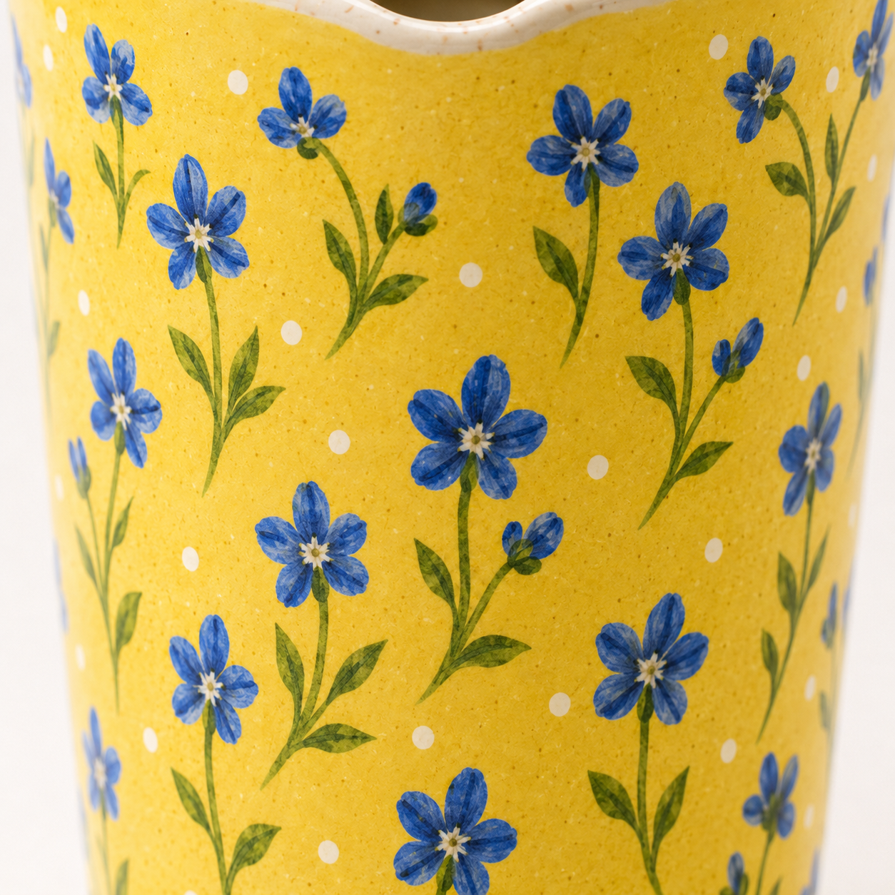 Yellow Wildflower Hand-Painted Ceramic Travel Mug