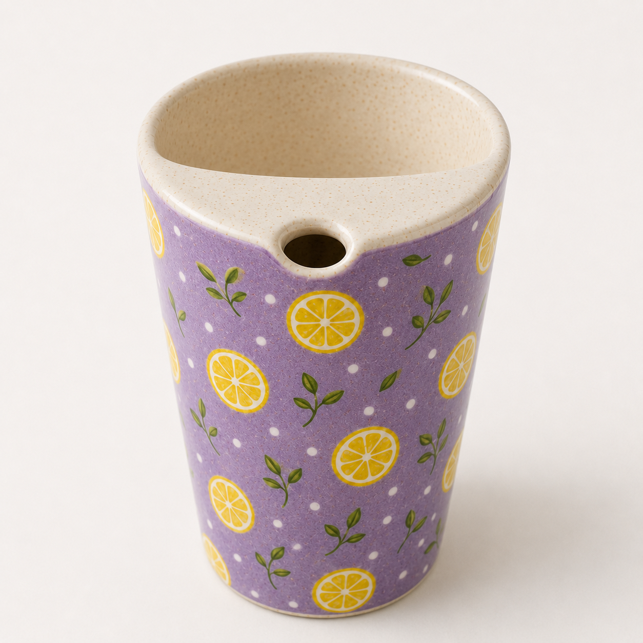 Lilac Lemon Hand-Painted Ceramic Travel Mug
