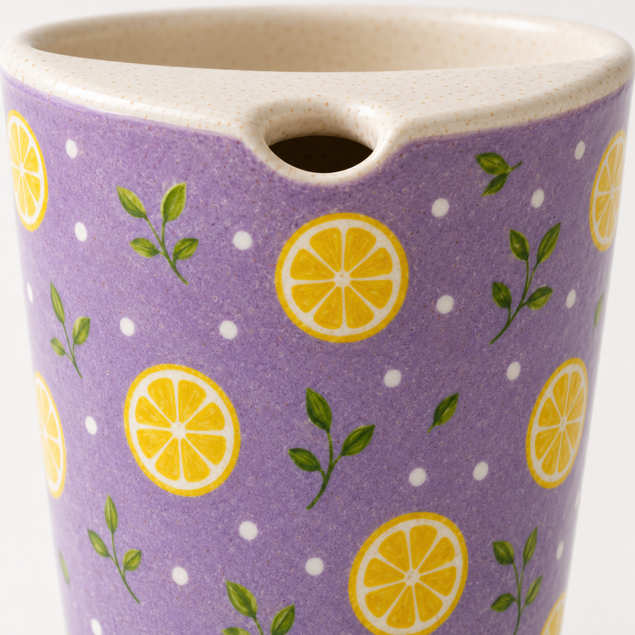 Lilac Lemon Hand-Painted Ceramic Travel Mug