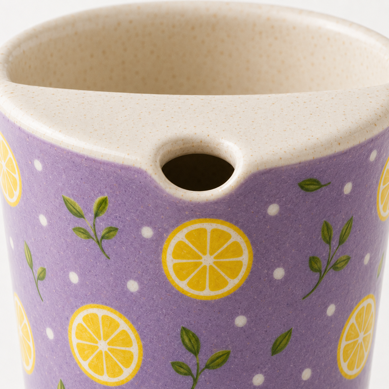 Lilac Lemon Hand-Painted Ceramic Travel Mug