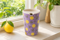 Lilac Lemon Hand-Painted Ceramic Travel Mug