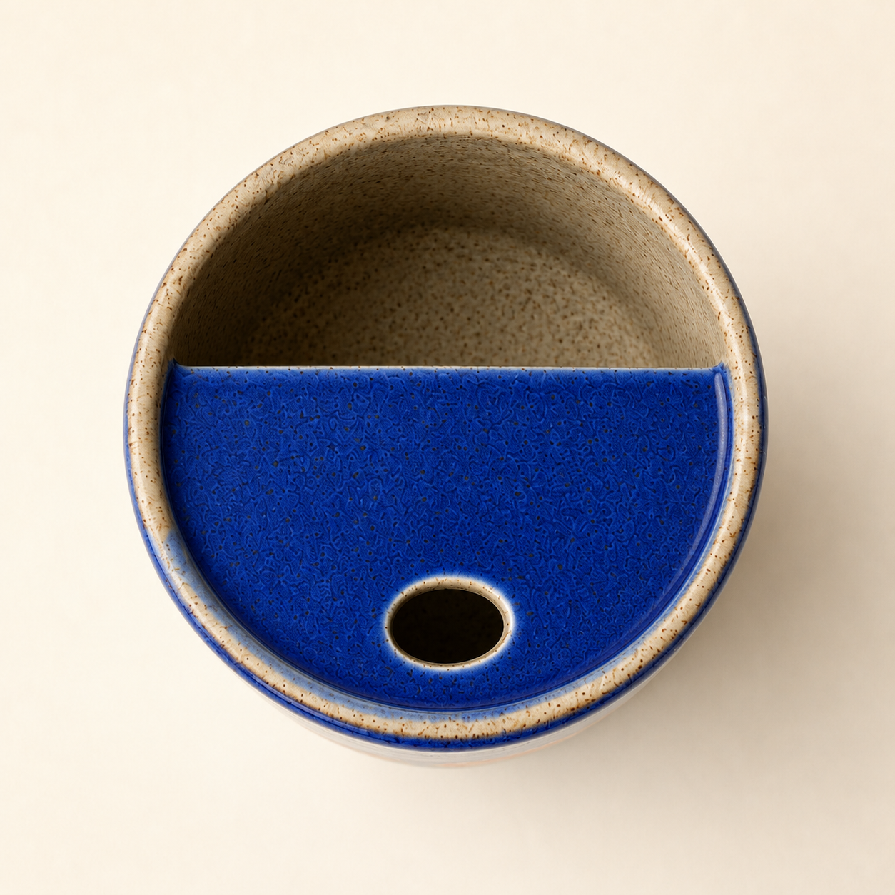 Handmade Blue Tulip Ceramic Travel Mug