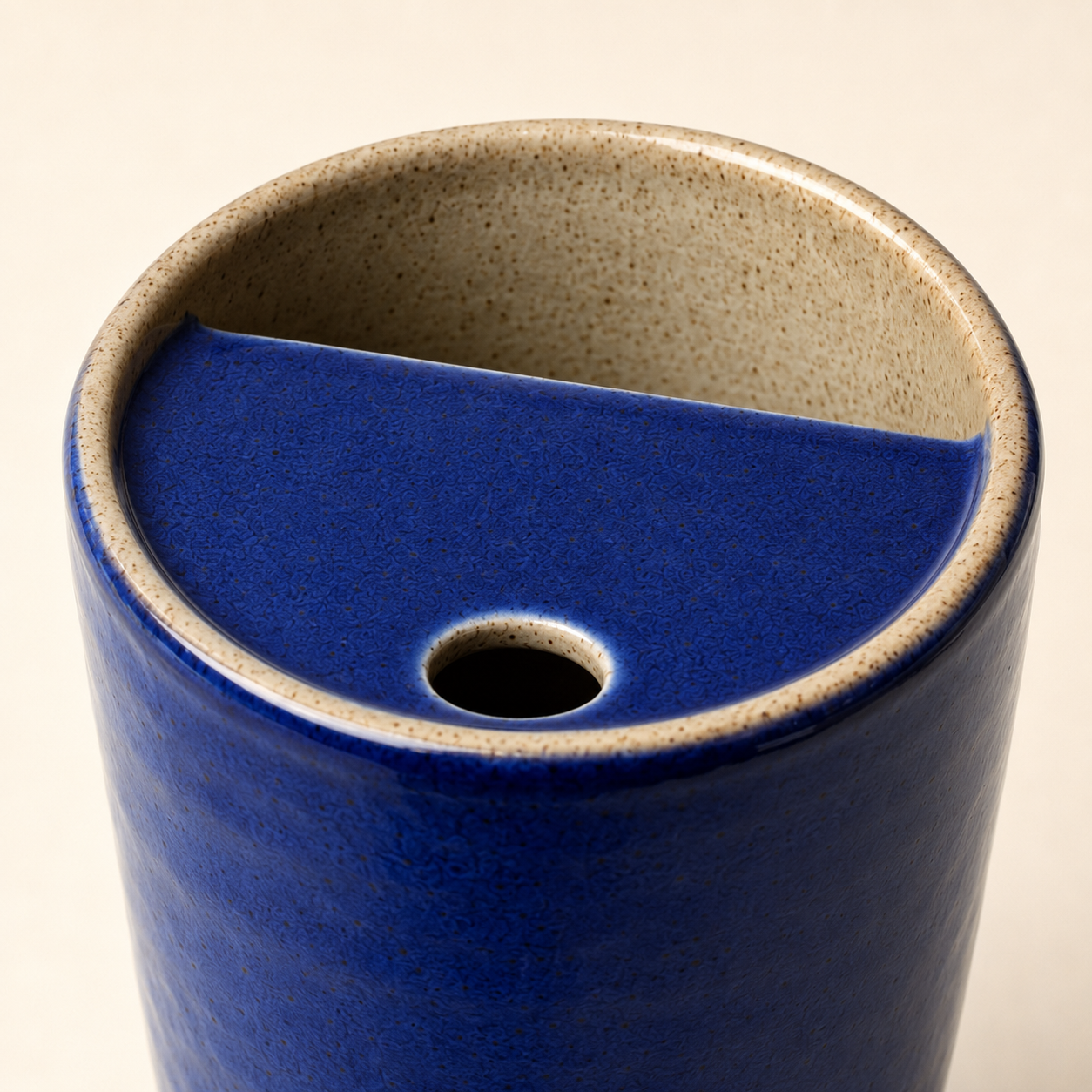 Handmade Blue Tulip Ceramic Travel Mug