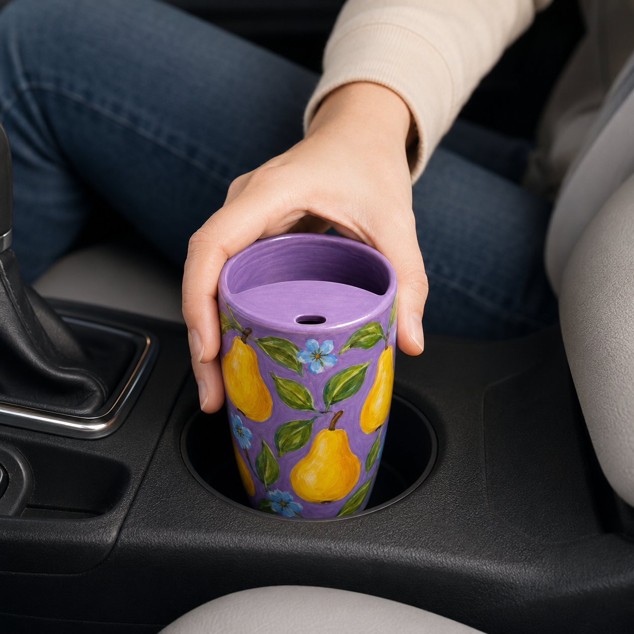 Lavender Pear Handmade Ceramic Travel Mug