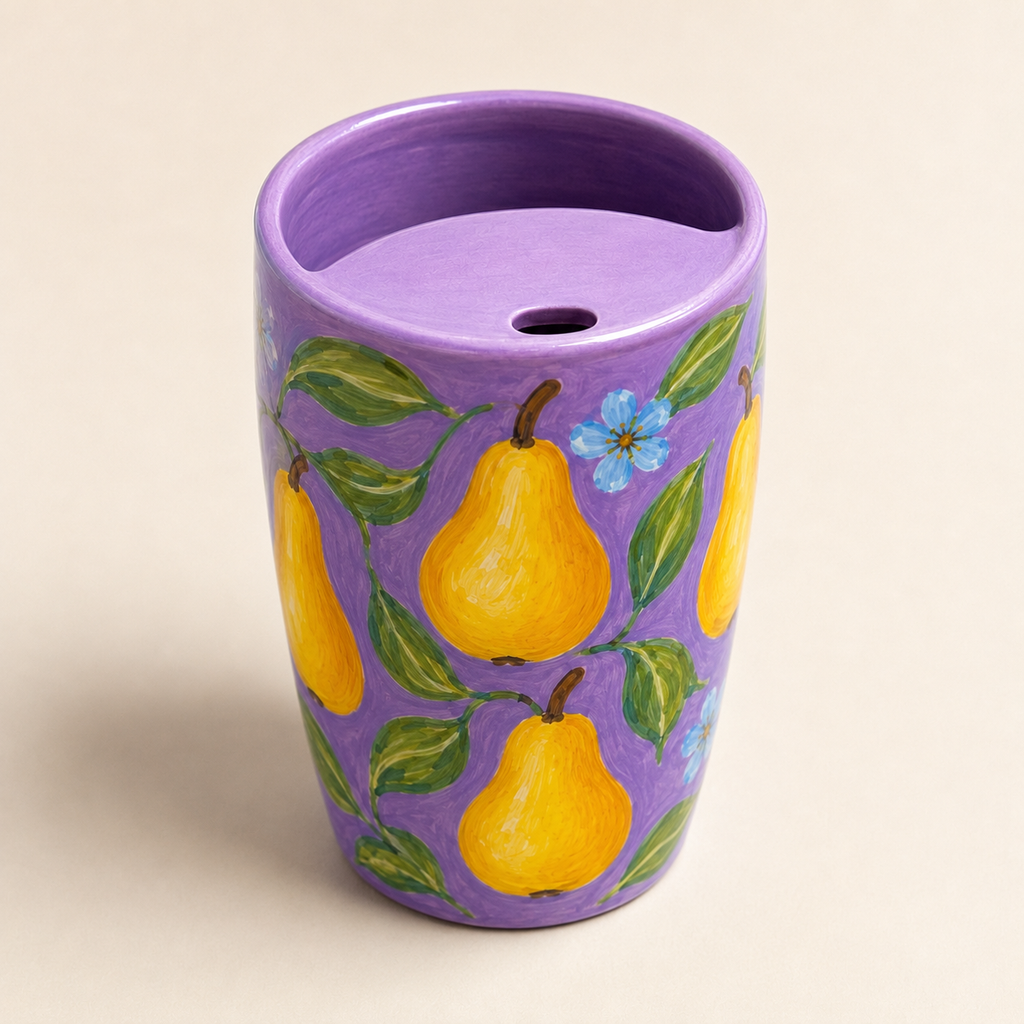 Lavender Pear Handmade Ceramic Travel Mug