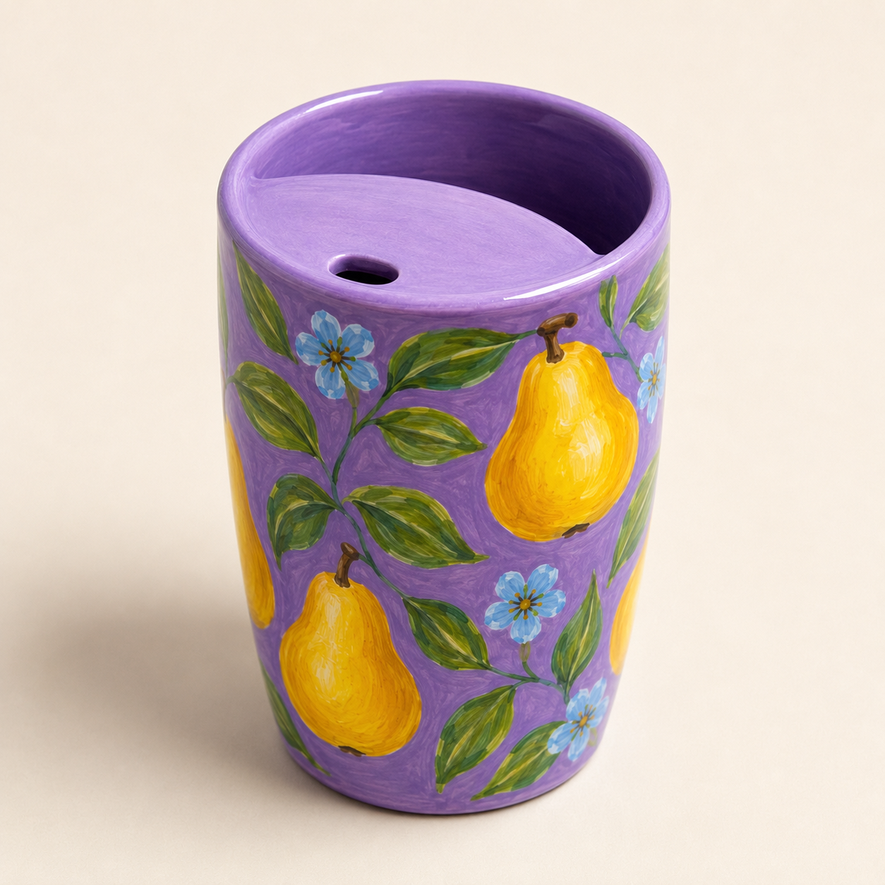 Lavender Pear Handmade Ceramic Travel Mug