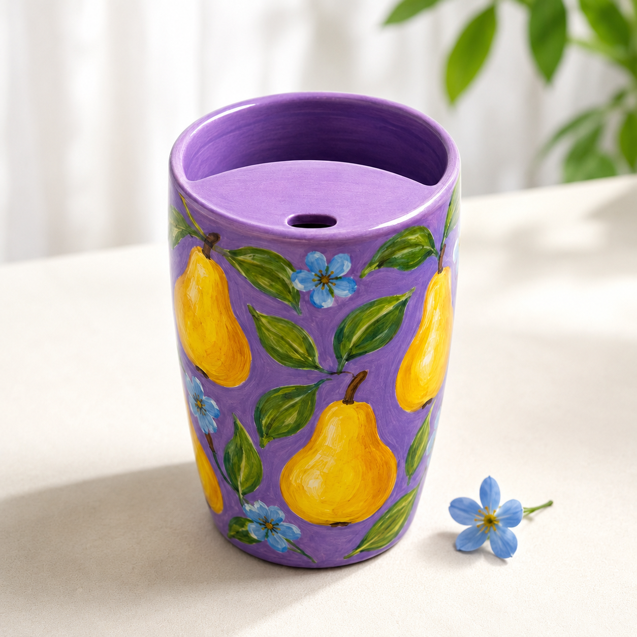Lavender Pear Handmade Ceramic Travel Mug
