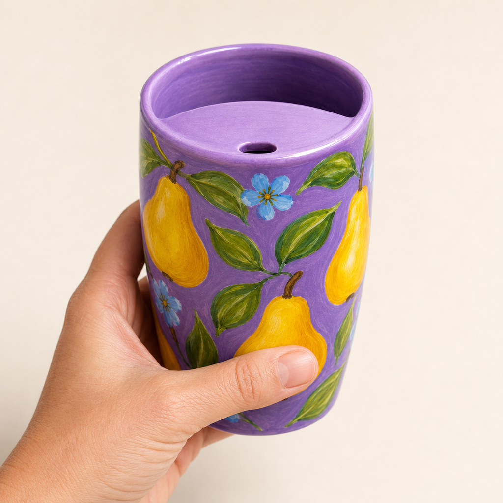 Lavender Pear Handmade Ceramic Travel Mug
