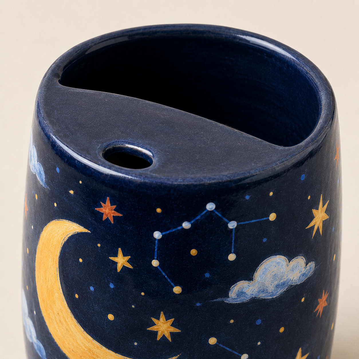 Handmade Moon & Stars Ceramic Travel Mug