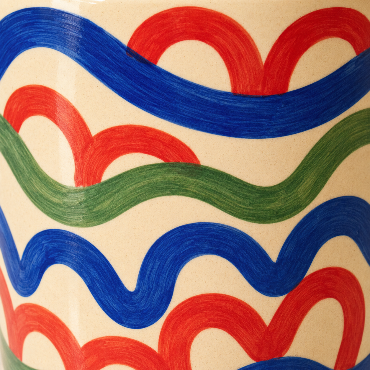 Hand Painted Wave Ceramic Travel Mug