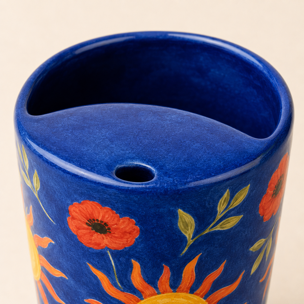 Handmade Sunflower Ceramic Travel Mug