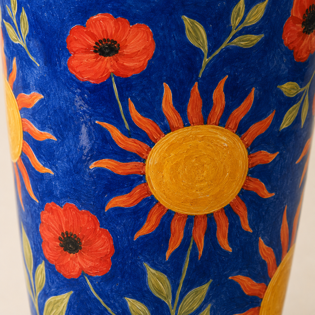 Handmade Sunflower Ceramic Travel Mug