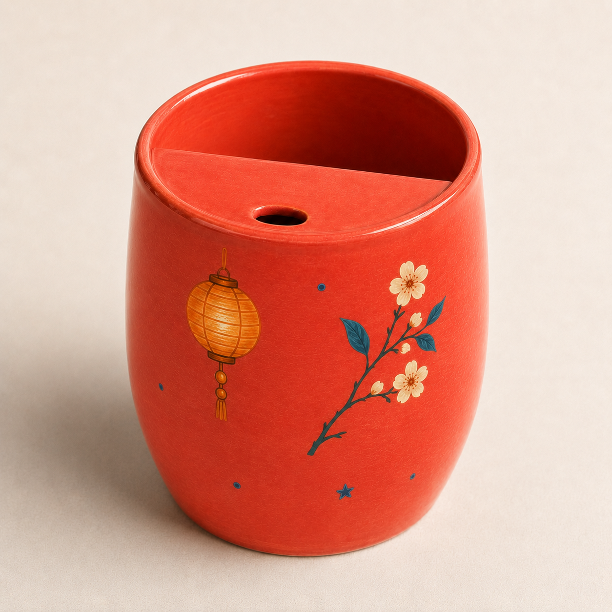 Coral Lantern Handmade Ceramic Travel Mug