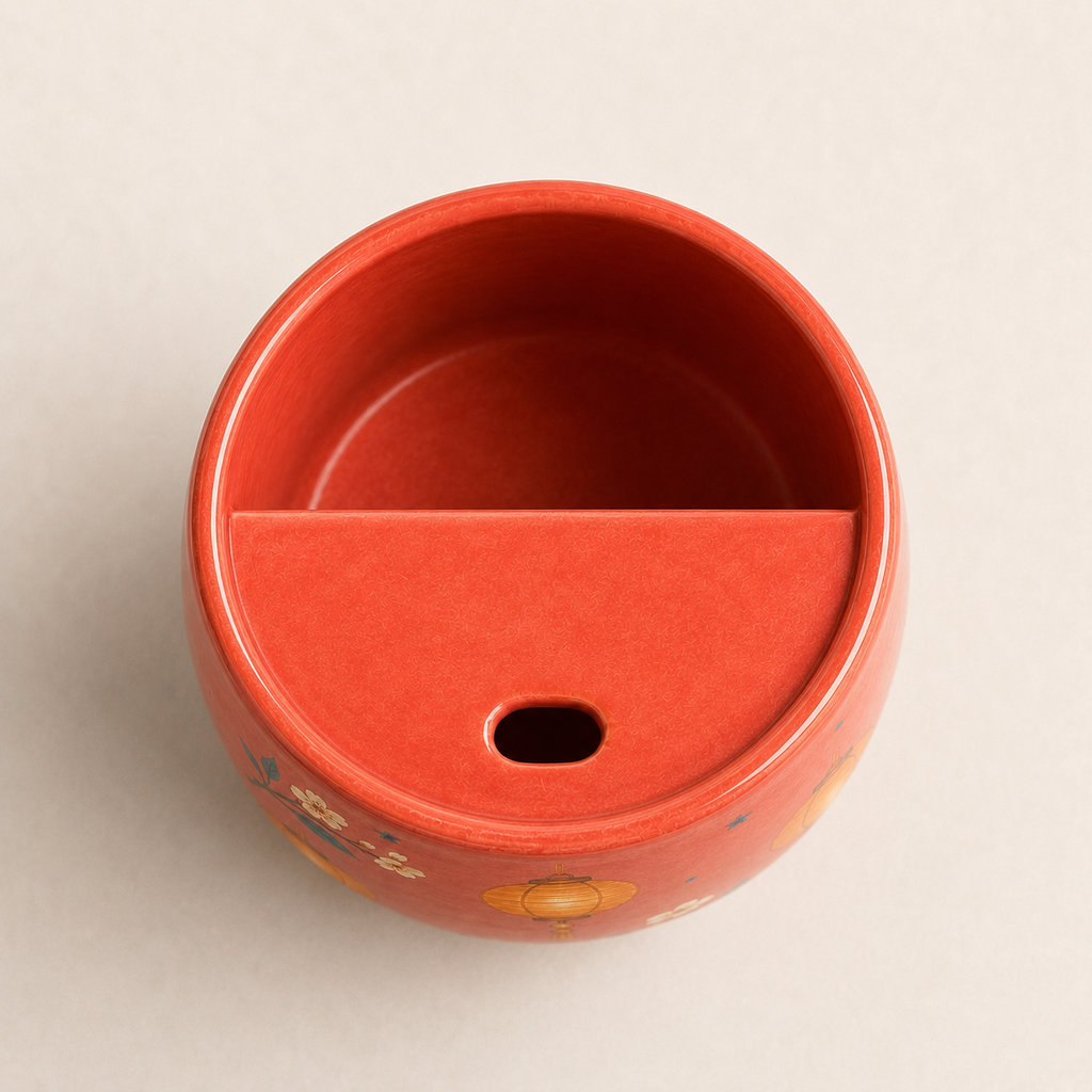 Coral Lantern Handmade Ceramic Travel Mug