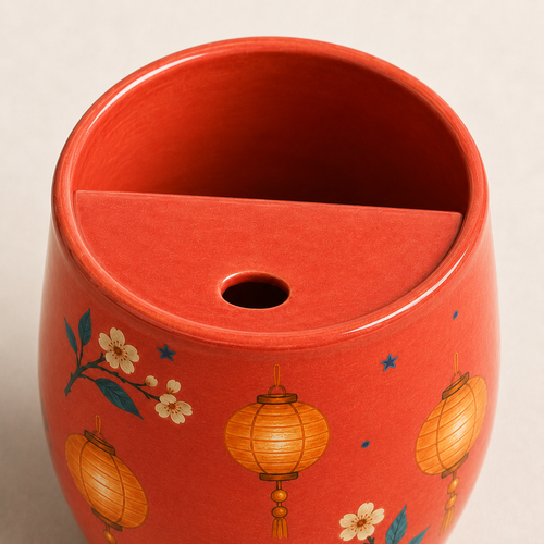 Coral Lantern Handmade Ceramic Travel Mug