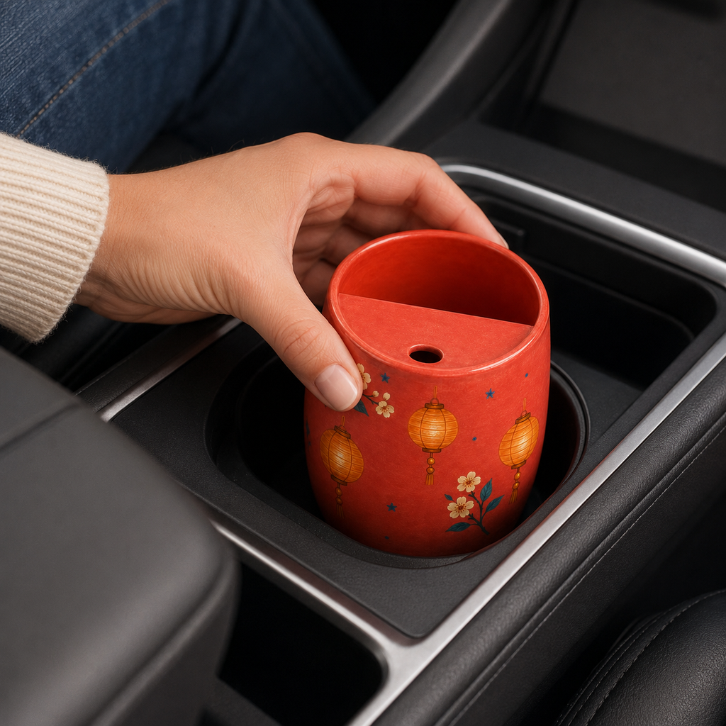 Coral Lantern Handmade Ceramic Travel Mug