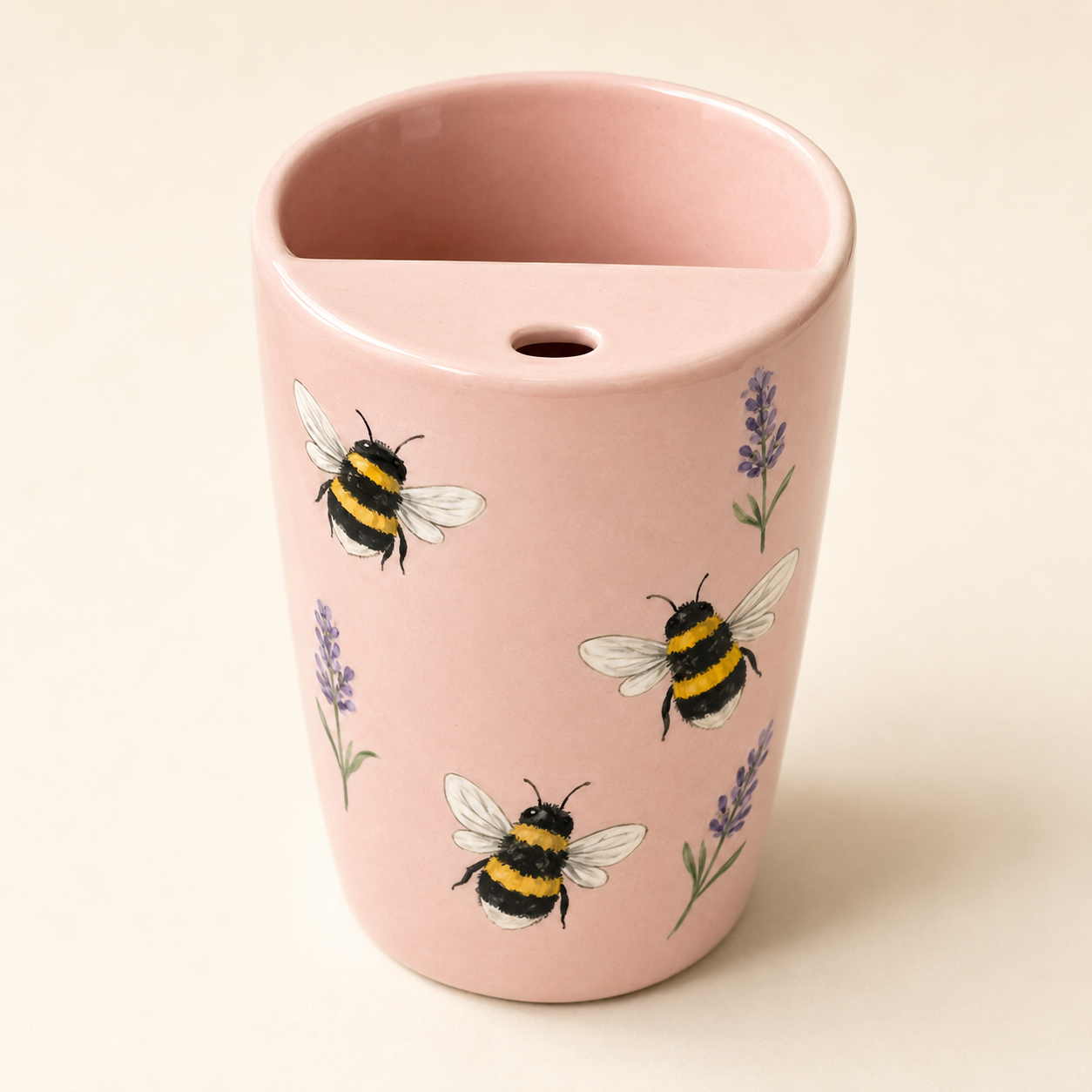 Blush Bumblebee Handmade Ceramic Travel Mug