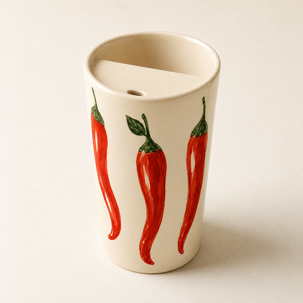 Red Chili Handmade Ceramic Travel Mug