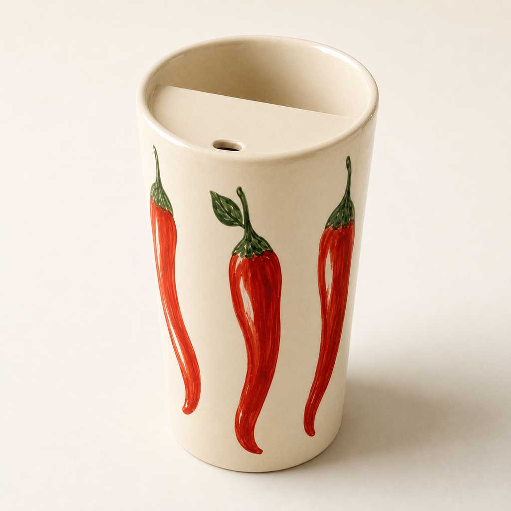 Red Chili Handmade Ceramic Travel Mug