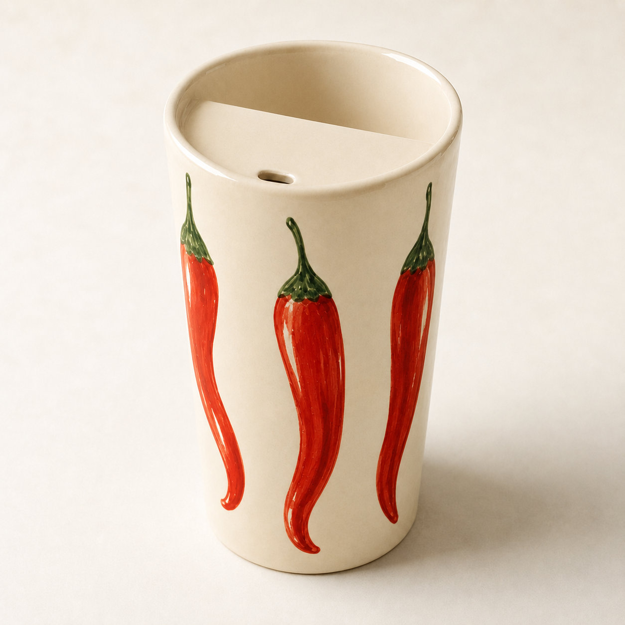 Red Chili Handmade Ceramic Travel Mug
