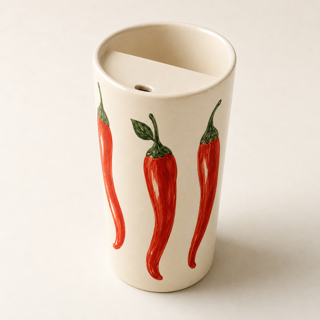 Red Chili Handmade Ceramic Travel Mug