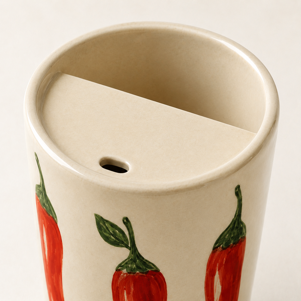 Red Chili Handmade Ceramic Travel Mug