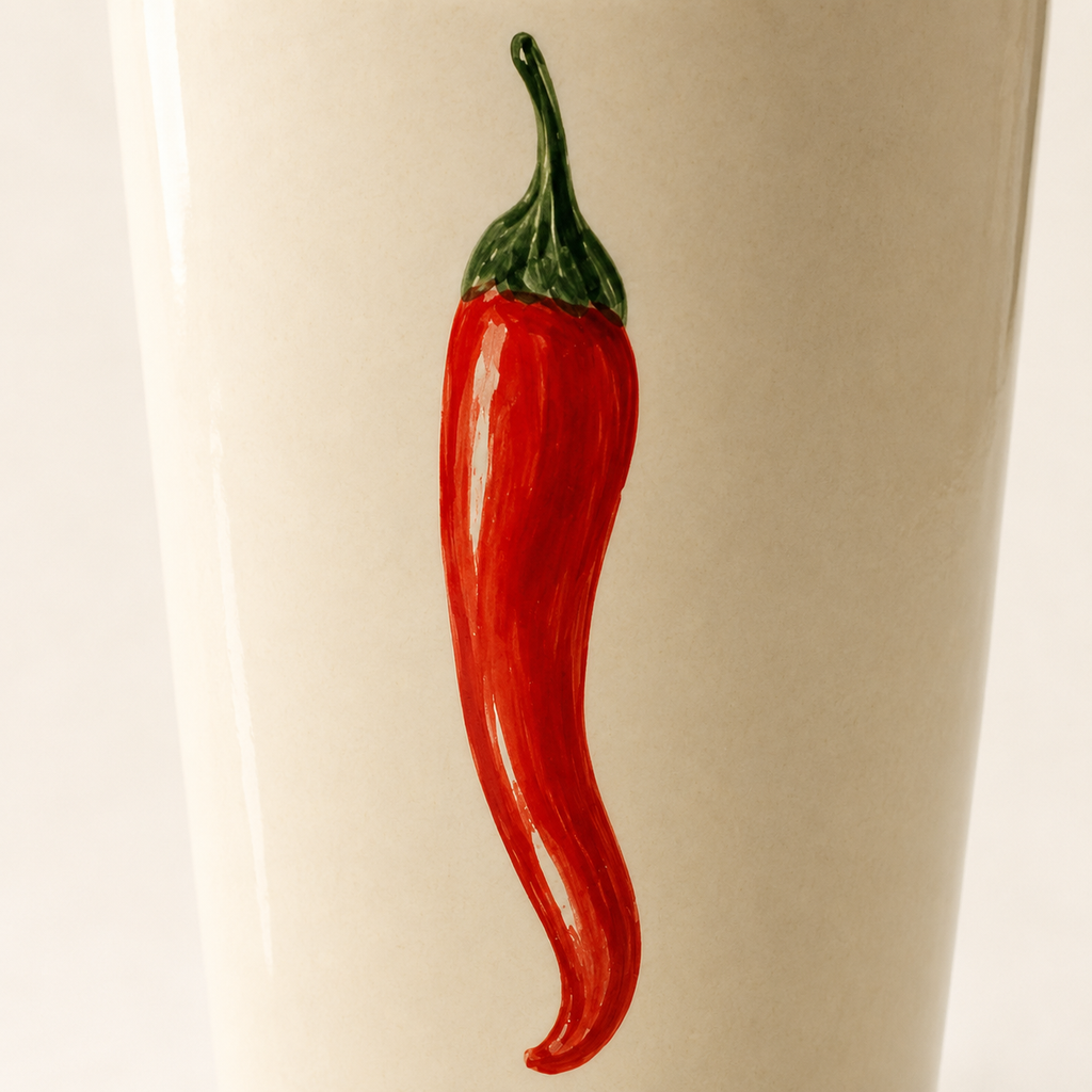Red Chili Handmade Ceramic Travel Mug