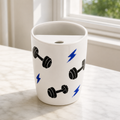 Handmade Gym Dumbbell Ceramic Travel Mug