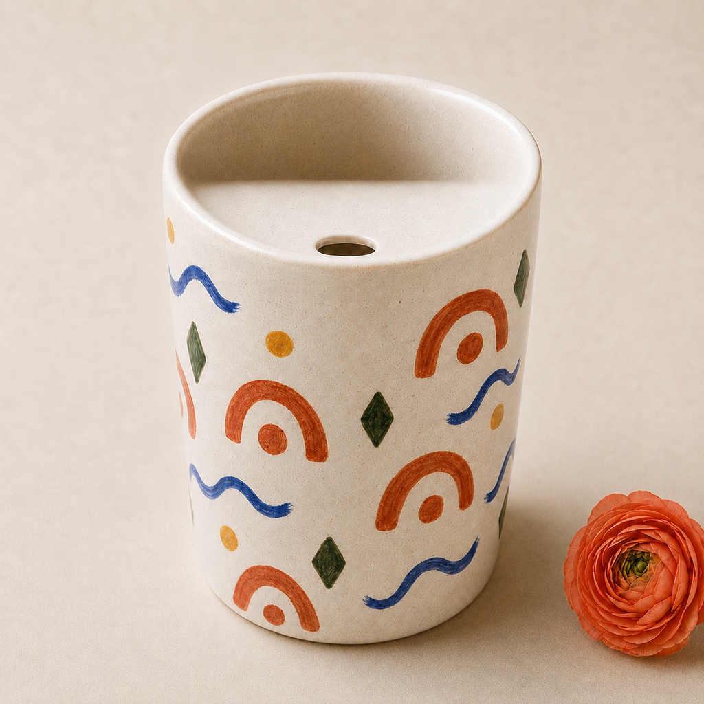 Sunset Folk Garden Ceramic Travel Mug