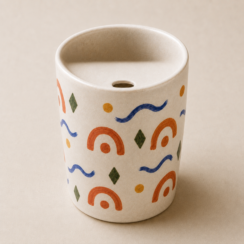 Sunset Folk Garden Ceramic Travel Mug