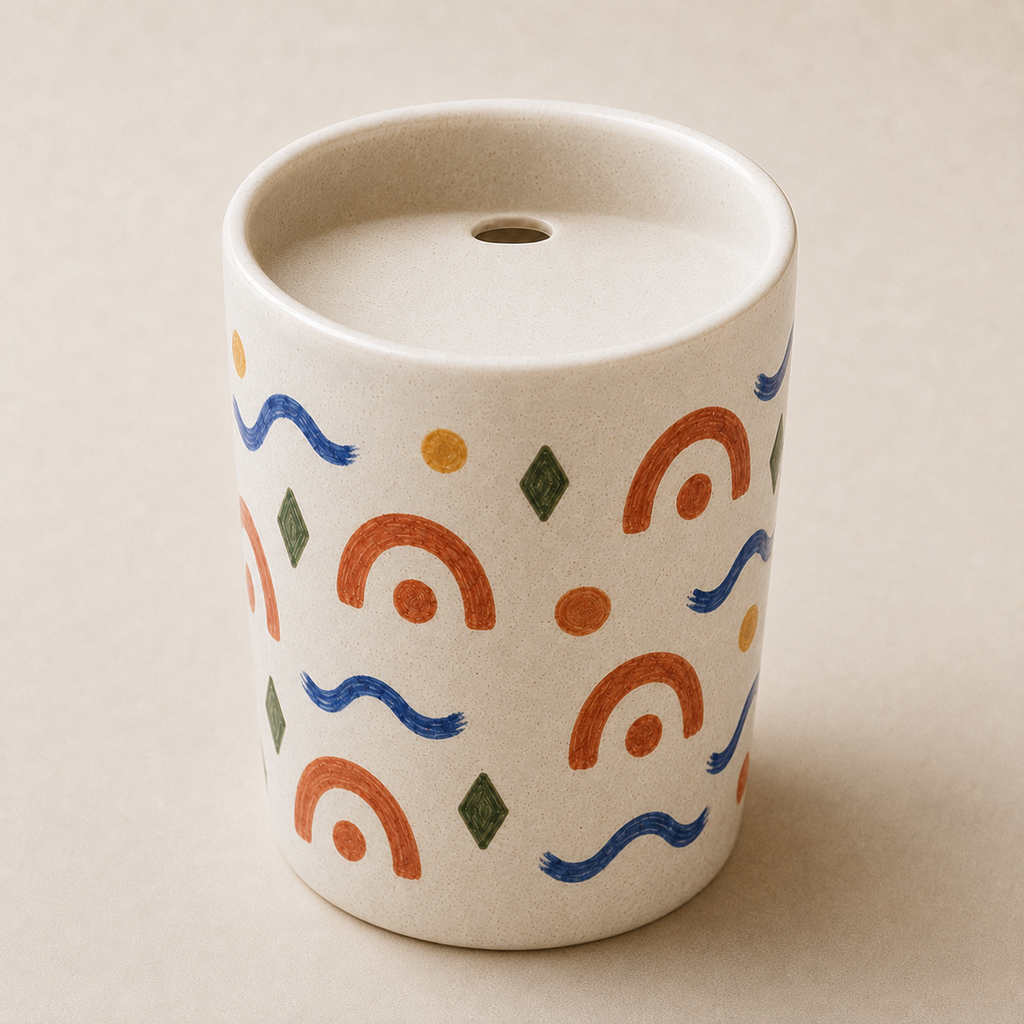Sunset Folk Garden Ceramic Travel Mug