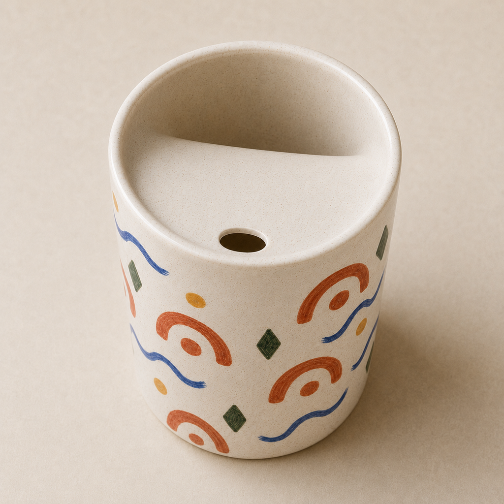Sunset Folk Garden Ceramic Travel Mug