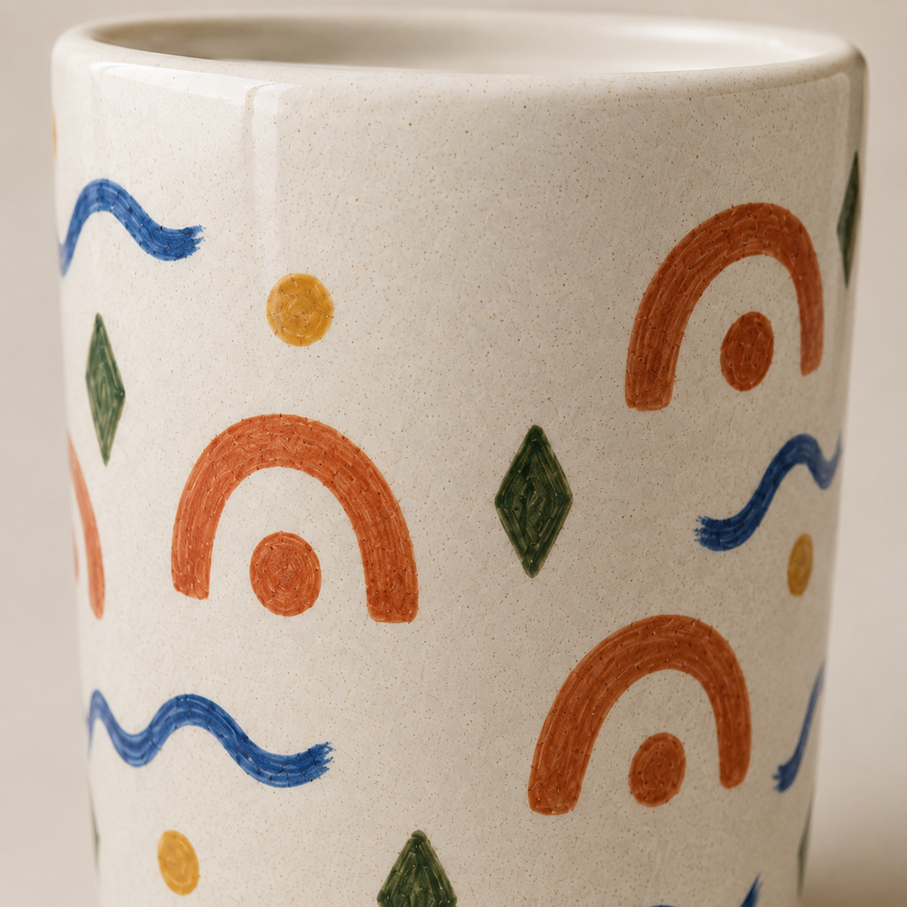 Sunset Folk Garden Ceramic Travel Mug