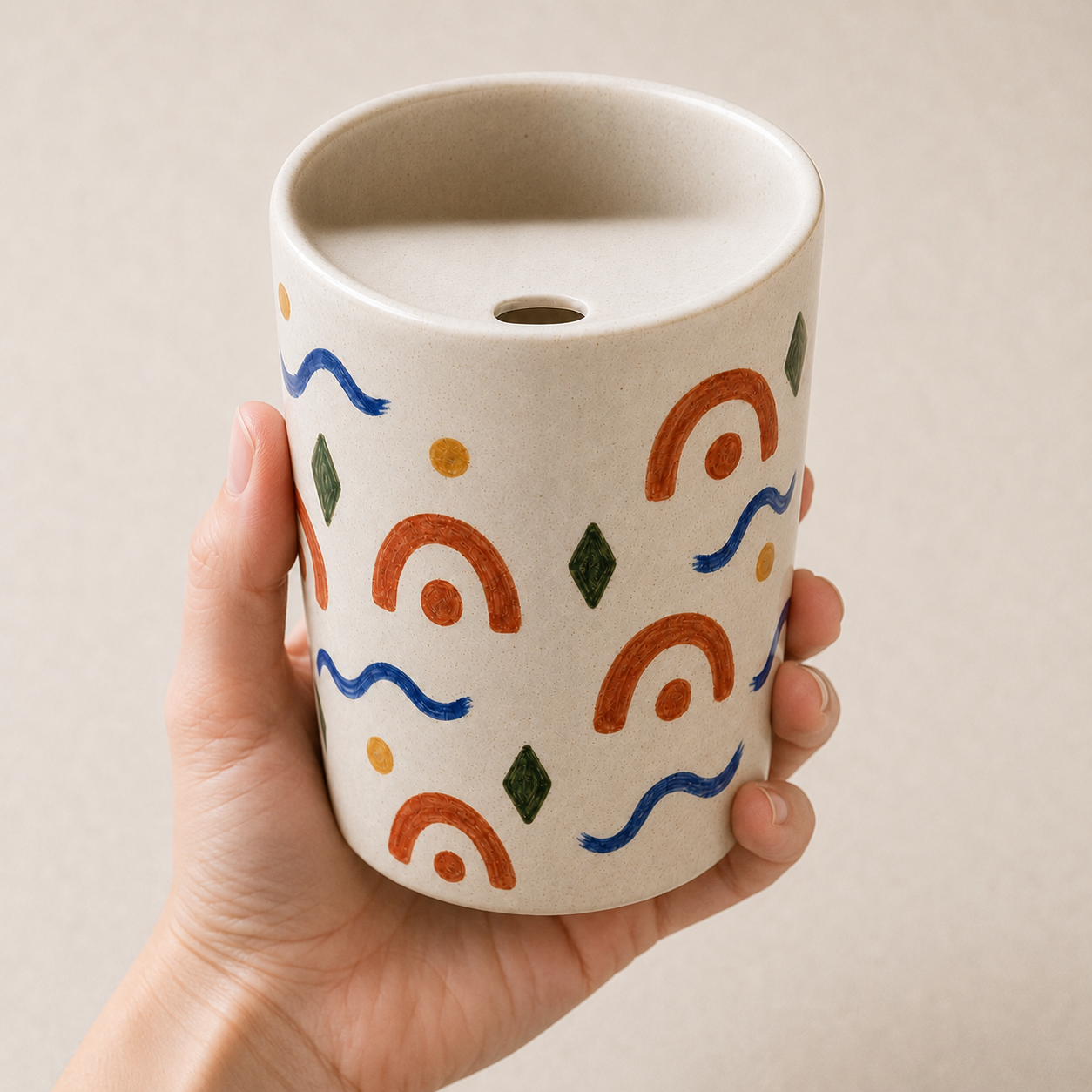 Sunset Folk Garden Ceramic Travel Mug