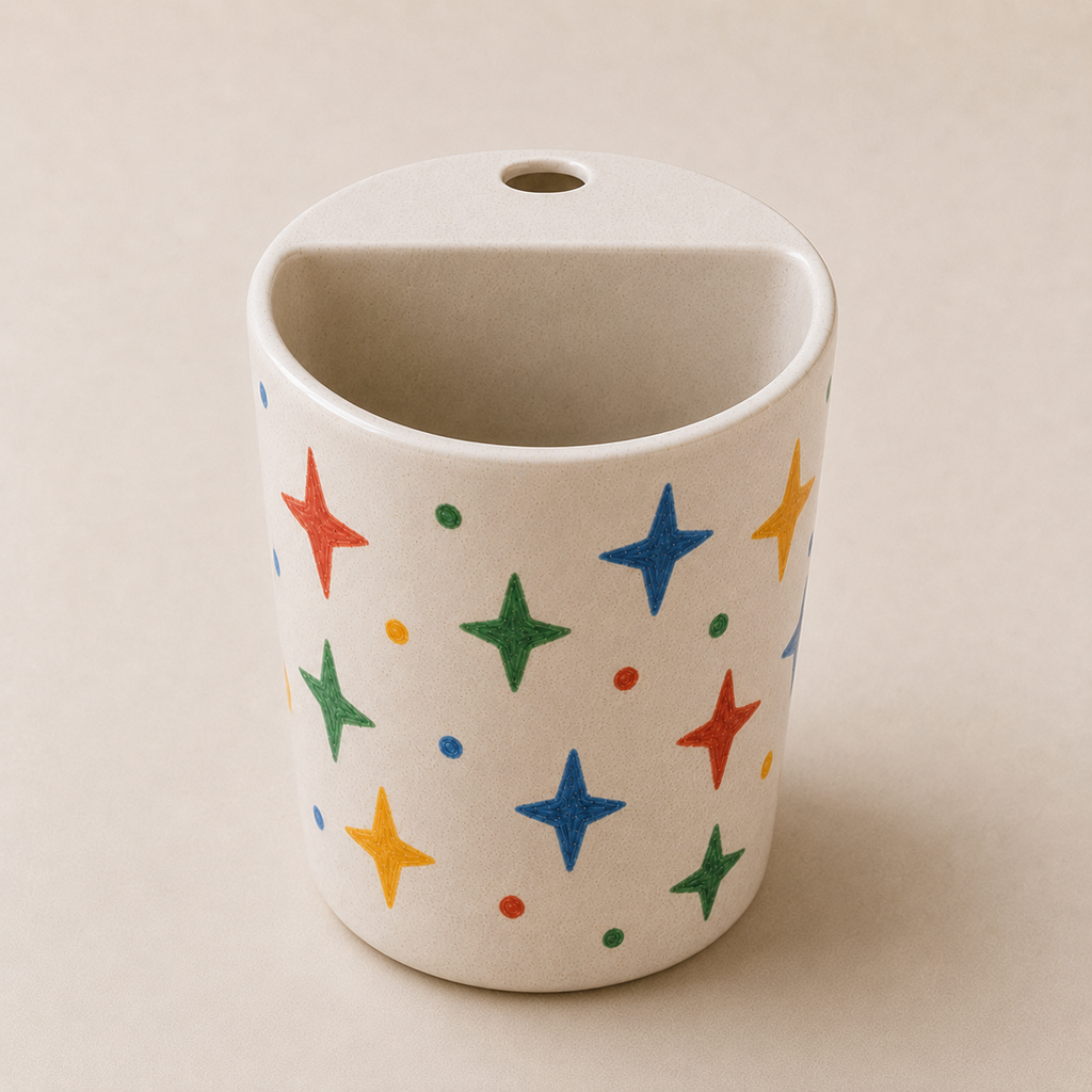 Lucky Star Confetti Ceramic Travel Mug