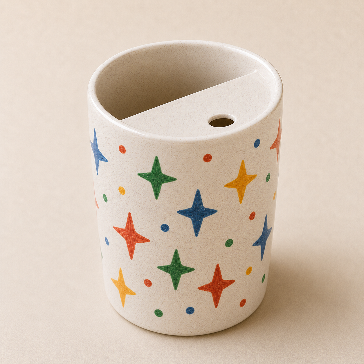 Lucky Star Confetti Ceramic Travel Mug