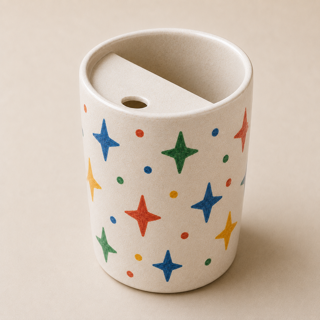 Lucky Star Confetti Ceramic Travel Mug